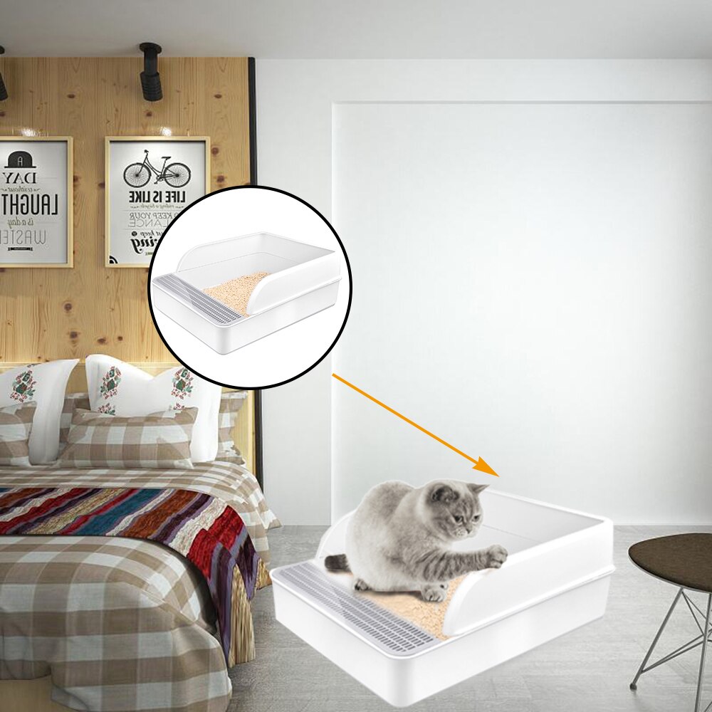 Caja de arena de baño para perros mascota, bandeja para gatos y perros, Toilette antisalpicaduras de peluche con pala para arena para gatos, arenero para interiores para cachorros y gatos