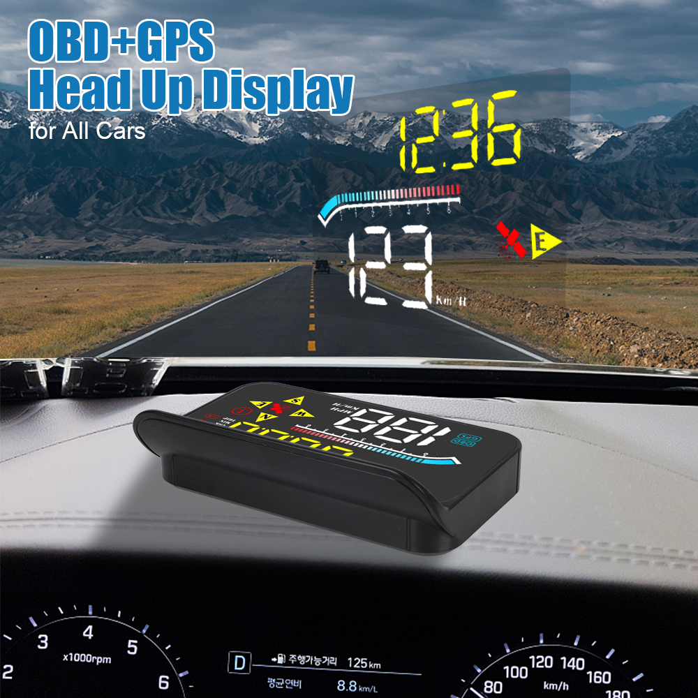 Auto Elektronica Accessoires Auto Hud Snelheidsmeter Digitaal Voor Alle Auto 'S Voorruit Projector M17 Obd Gps Head Up Display