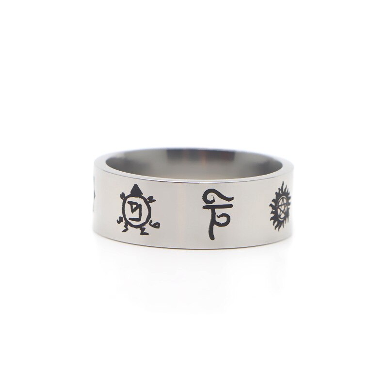V297 runen amulet herenring supernatural tv-serie roestvrijstalen ring voor heren