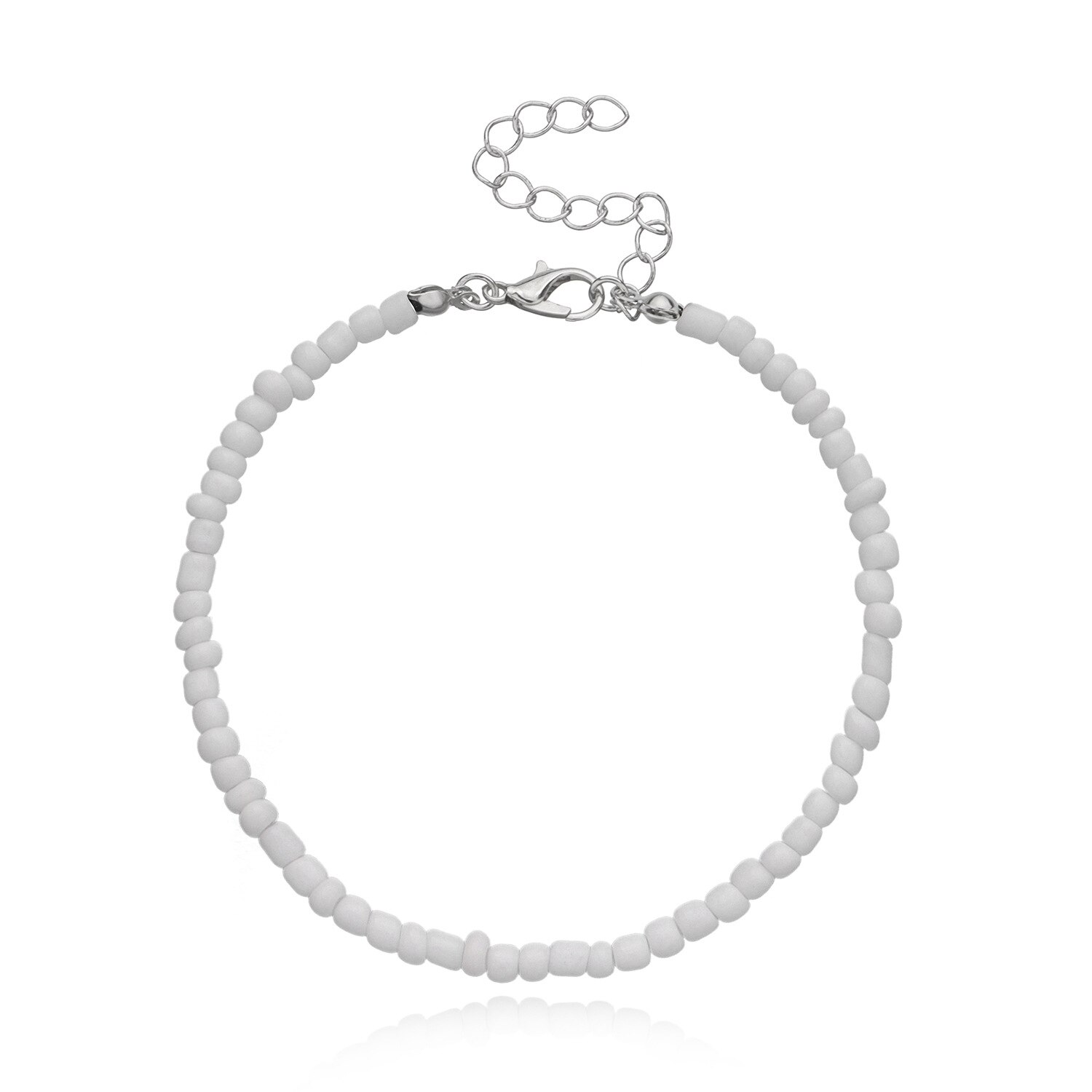 Tobillera Bohemia con cuentas de arroz para mujer, pulsera de tobillo hecha a mano, cadena de cuentas en el pie, joyería de verano