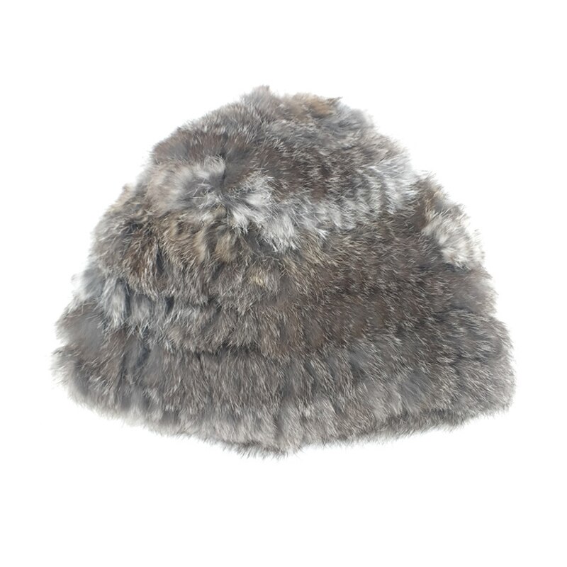 Luxury Girls Outdoor Winter Faux Fur Knitted Beanies Hats Woolen Fluffy Thick Warm Caps Women Fur Hats: I