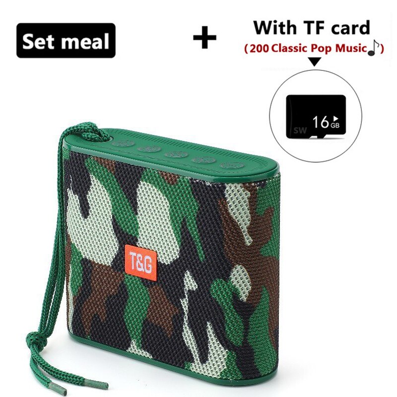 Mini Altoparlante del Bluetooth Portatile Piccolo Colonna Wireless Music Center Subwoofer BoomBox 3DStereo Altoparlanti USB per I Telefoni con TF di FM: Camouflage TF card