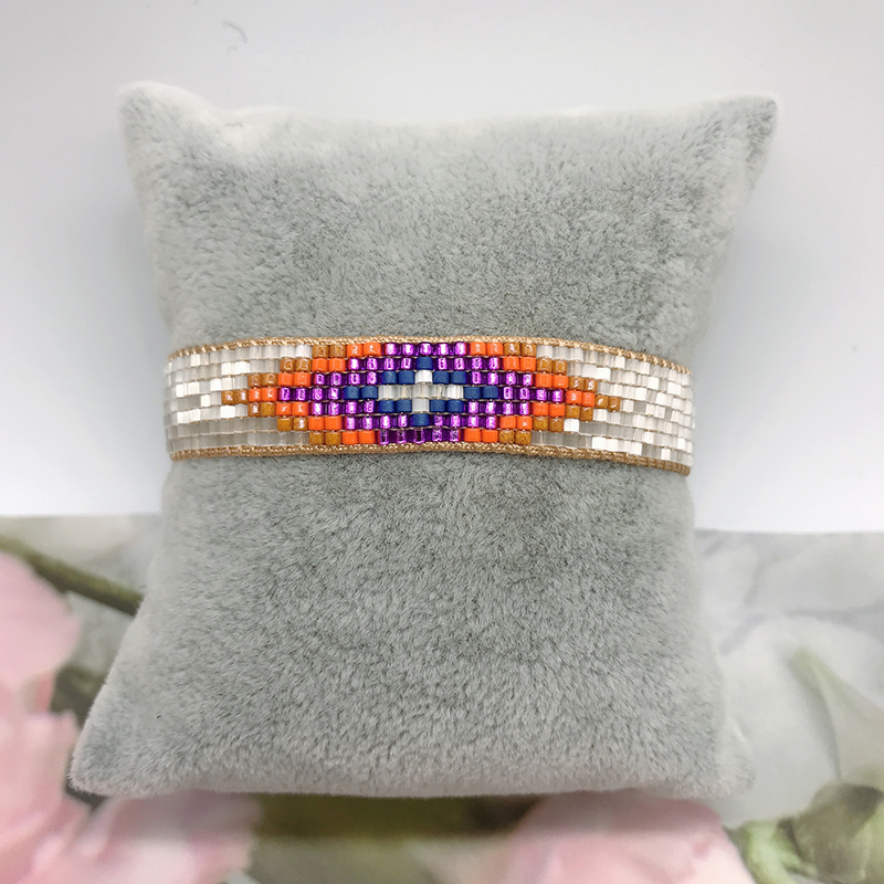 BLUESTAR Femme bracciale turco Evil Eye bracciali motivo geometrico Pulseras Mujer Moda gioielli fatti a mano MIYUKI 2021: Rosso ruggine