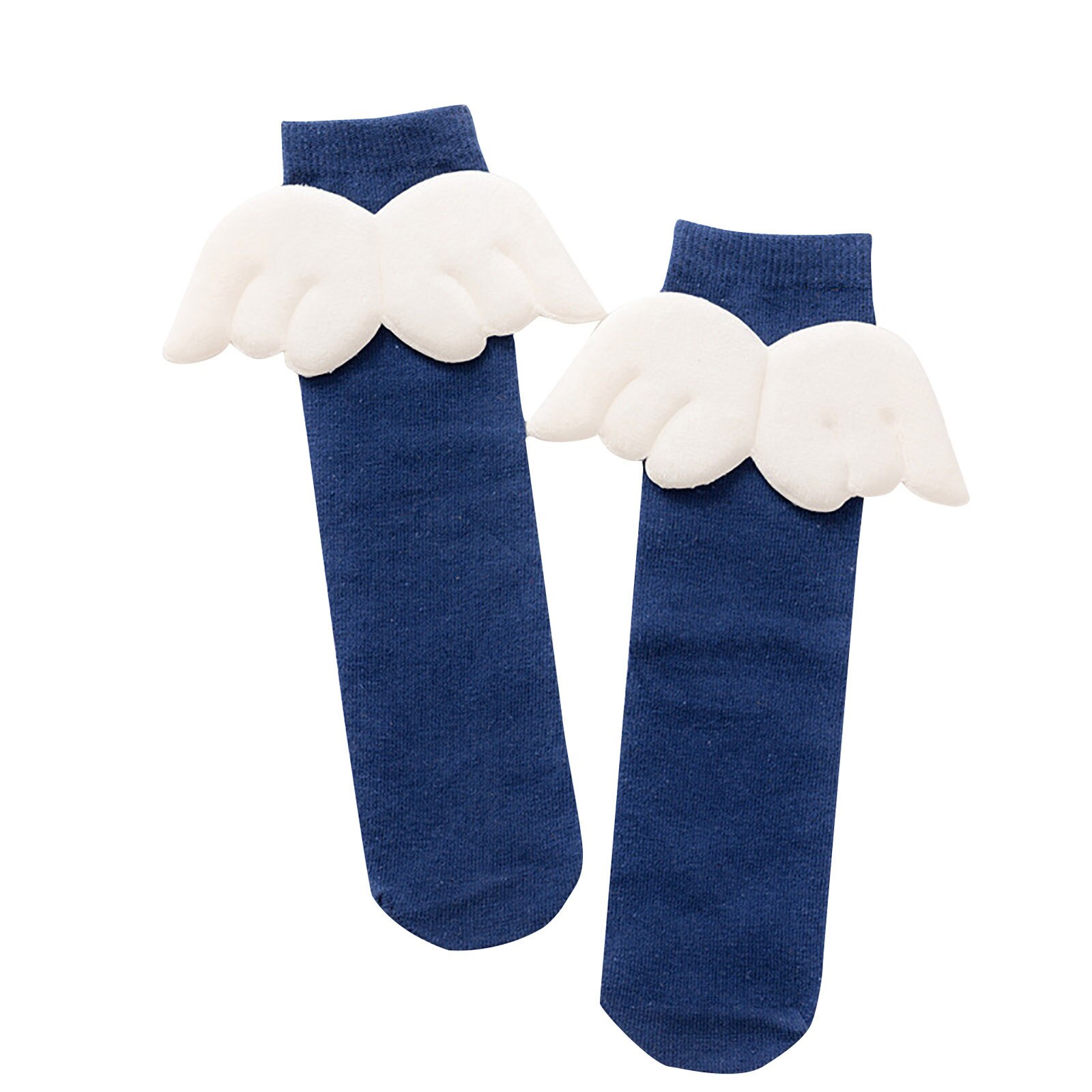 Socks Born Baby Girls Socks Wing Solid No Heel Cute Boneless Suture Newborn Princess Knee Long Baby Girls Socks#4: B