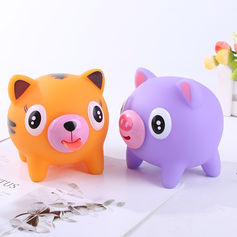 Screaming Toy Talking Cute Animal Tongue Out Stress Reliever Squaking Soft Sounding Electronic Vocal Solid Color