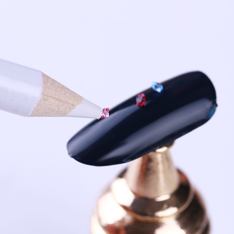 5 Pcs/10 Pcs/30 Pcs Nicole Dagboek Witte Wax Pen Rhinestone Gems Picker Puntjes Potlood Picking wood Nail Art Tool