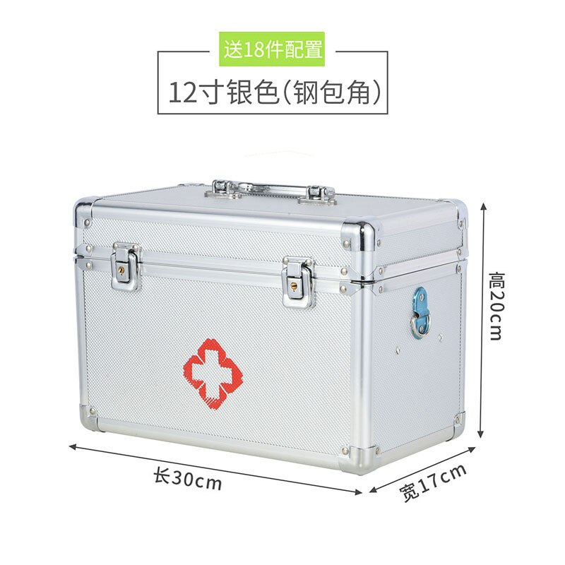 First Aid Box, Doctor Medicine Multi-Layer Family Medicine Home Health Box with Lock, Corner Bracket: 12 IN W Stl Brkt