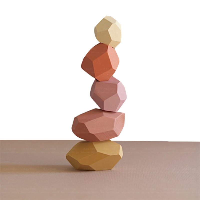 Arcobaleno di legno Giocattolo Jenga Building Block Giocattoli Educativi di Pietra in Stile Nordico Impilabile Gioco Giocattoli Per Bambini Bilanciamento del Giocattolo Di Legno