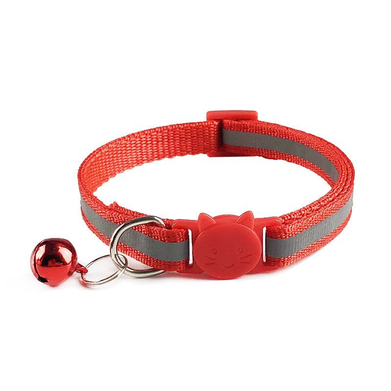 Collar de gato Breakaway con campana, collares reflectantes para gatos collares para mascotas de tamaño Ideal para gatos o perros: Rojo