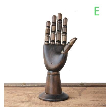 Mano de madera maniquí hombre mano maniquí conjunta para pulsera marioneta gafas joyería accesorios de pantalla de de una pieza B538A