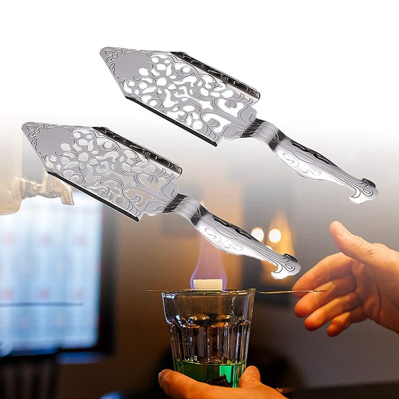 2 kawałki absyntu łyżki, absynt ze stali nierdzewnej koktajle łyżka zestaw robić robienia gotyk absynt fontanna łyżka kroplownik