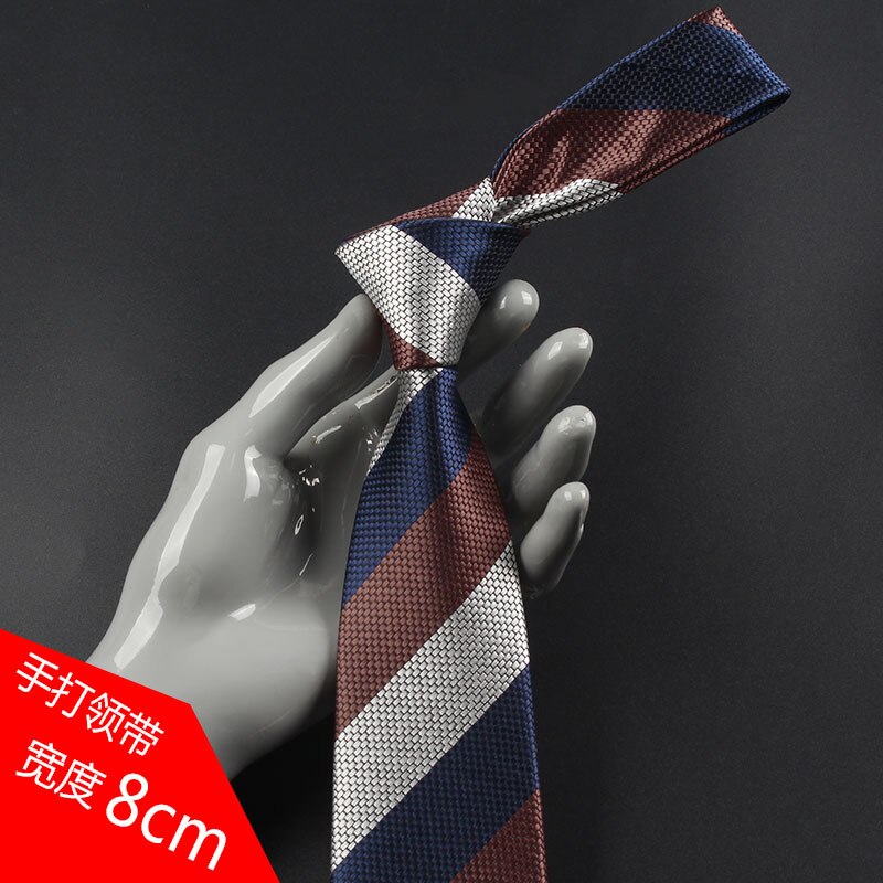 8Cm Jacquard Gestreepte Stropdas Voor Mannen Vrouwen Polyester Elegante Hals Voor Bruiloft Business Volwassen Suits Skinny Ties retro Stropdas