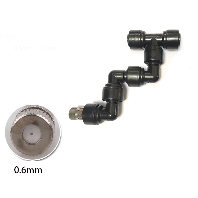 360 Adjustable Fogger Mist Sprinkler Atomizing Misting Nozzle Kit Spray Injector Brass Nozzle: Light Grey