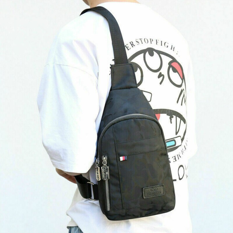 Heren dames outdoor canvas crossbody borsttas reis sport schoudertas