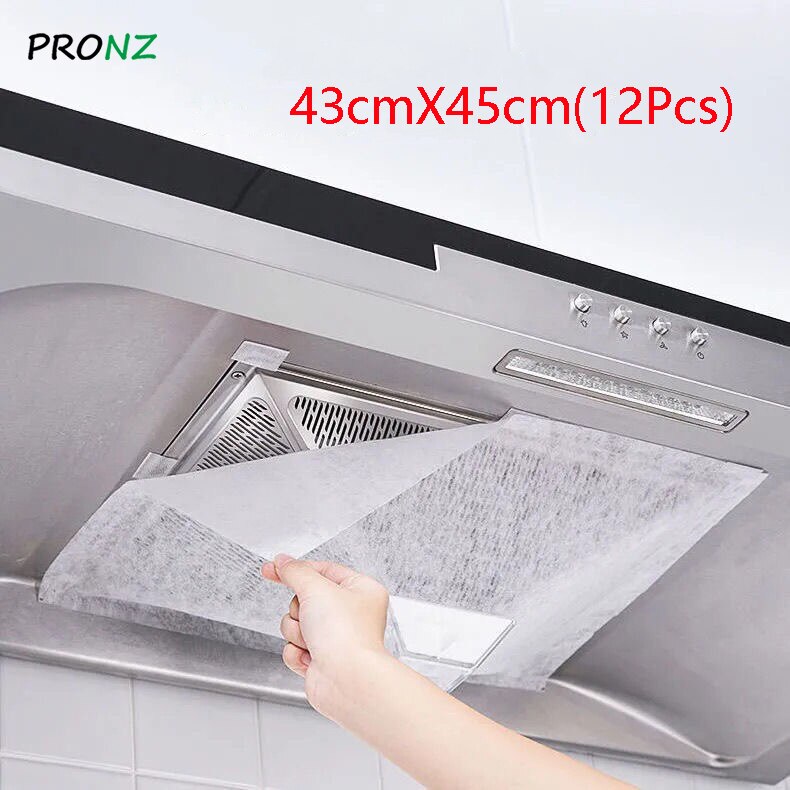 Kitchen Oil Sticker Disposable Kitchen Oil Filter Paper Absorbing Paper Non-woven Anti Oil Cotton Filters Filter Non-Woven: 43cmX45cm(12Pcs)