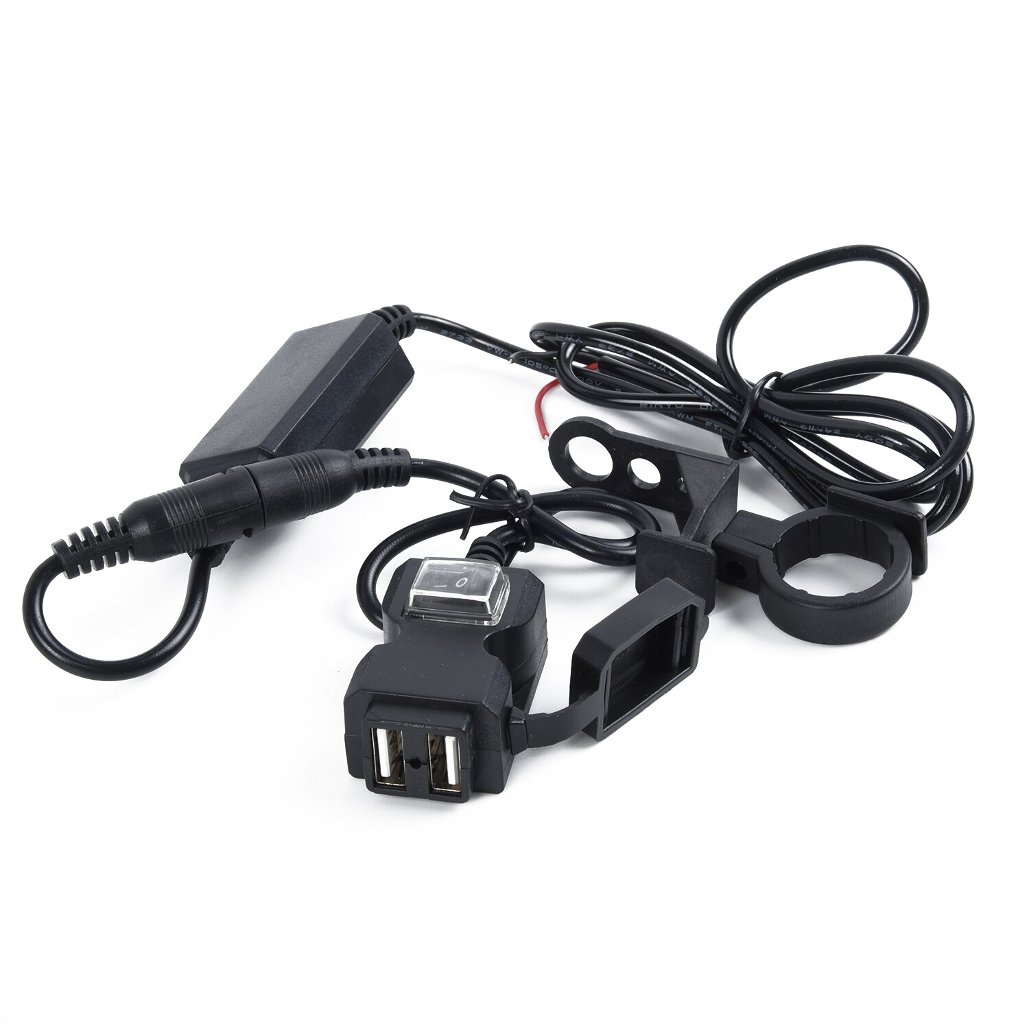 Motorcycle Charger Socket Handlebar w/Switch Mounts 12V-24V 12-24V