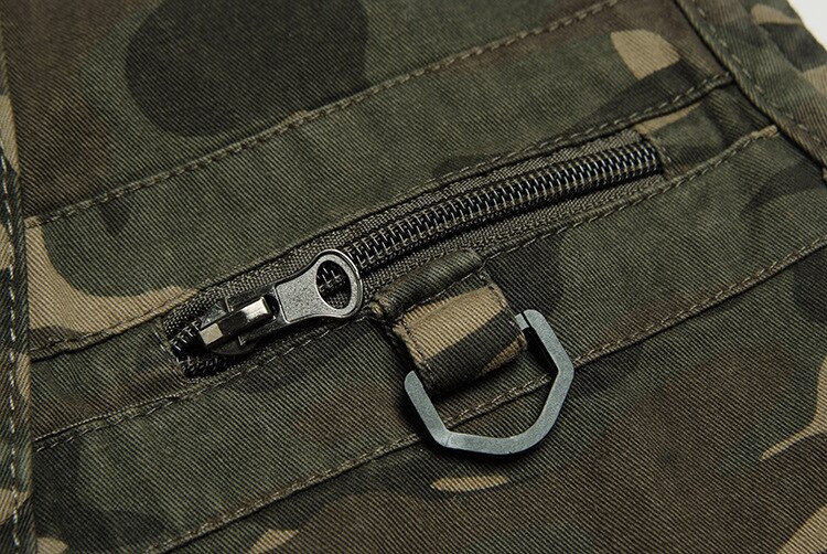 Mens's Camouflage Outdoor Vest Multi-Pockets Cotton Cargo Waistcoat Men Fishing Climbing Traveling Photography Sleeveless Jacket