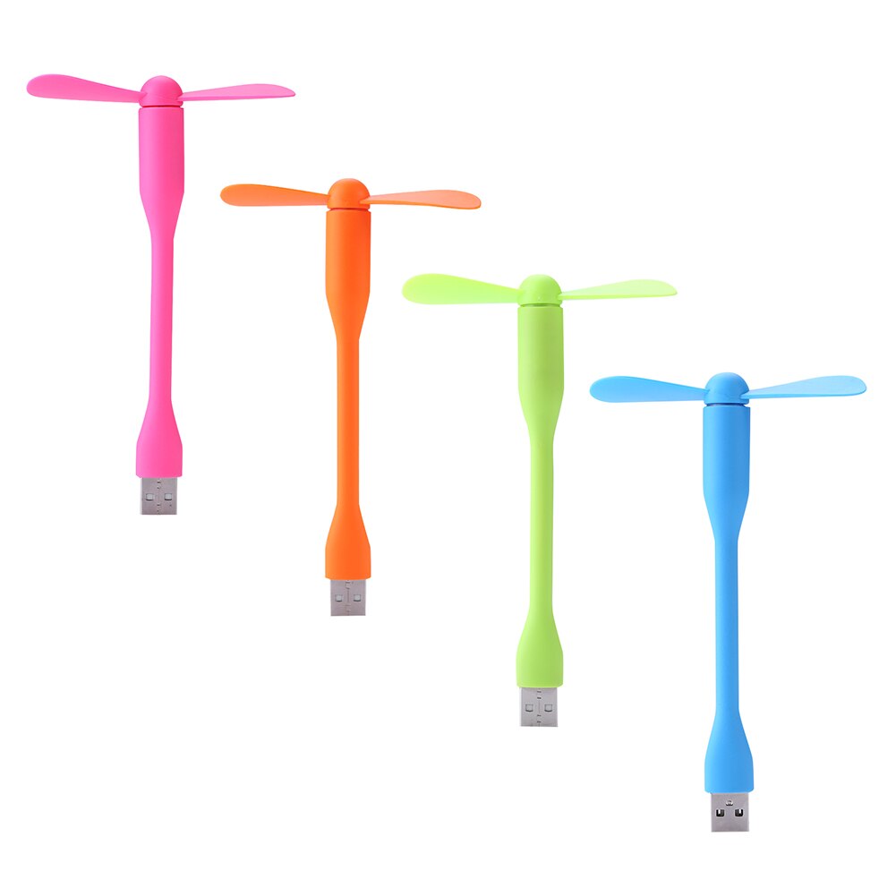 Mini USB Fan Flexible Bendable for Power Bank Laptop PC AC Charger Candy Color Portable Hand Fan Computer Summer Cooler Gadget