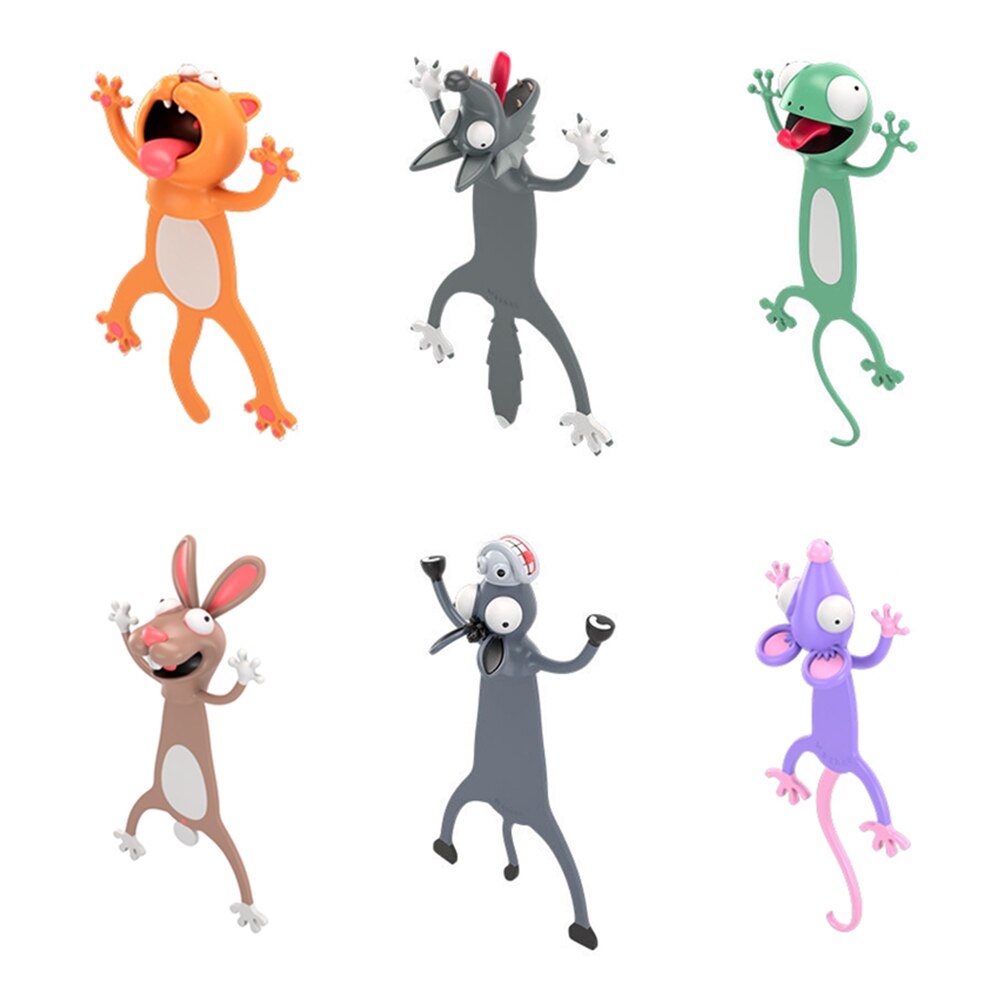 Bookmark/Penholder 3D Animal Human Shaped Cartoon Book Marks Office School Stationery Supplies For Kids Year