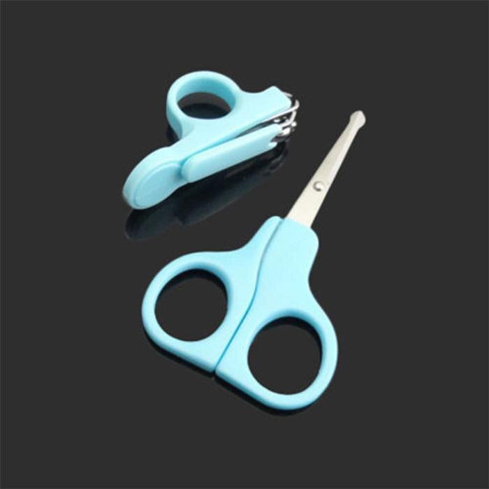 Mooie mini baby nagelverzorging praktische tondeuse trimmers handige dagelijkse baby nagelverzorging sets blauw roze kleur: Blauw