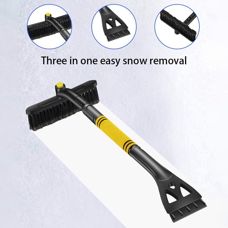 Cepillo de nieve extensible con escurridor y raspador de hielo-empuñadura de espuma-cepillo de nieve para parabrisas automático-herramienta de eliminación sin arañazos