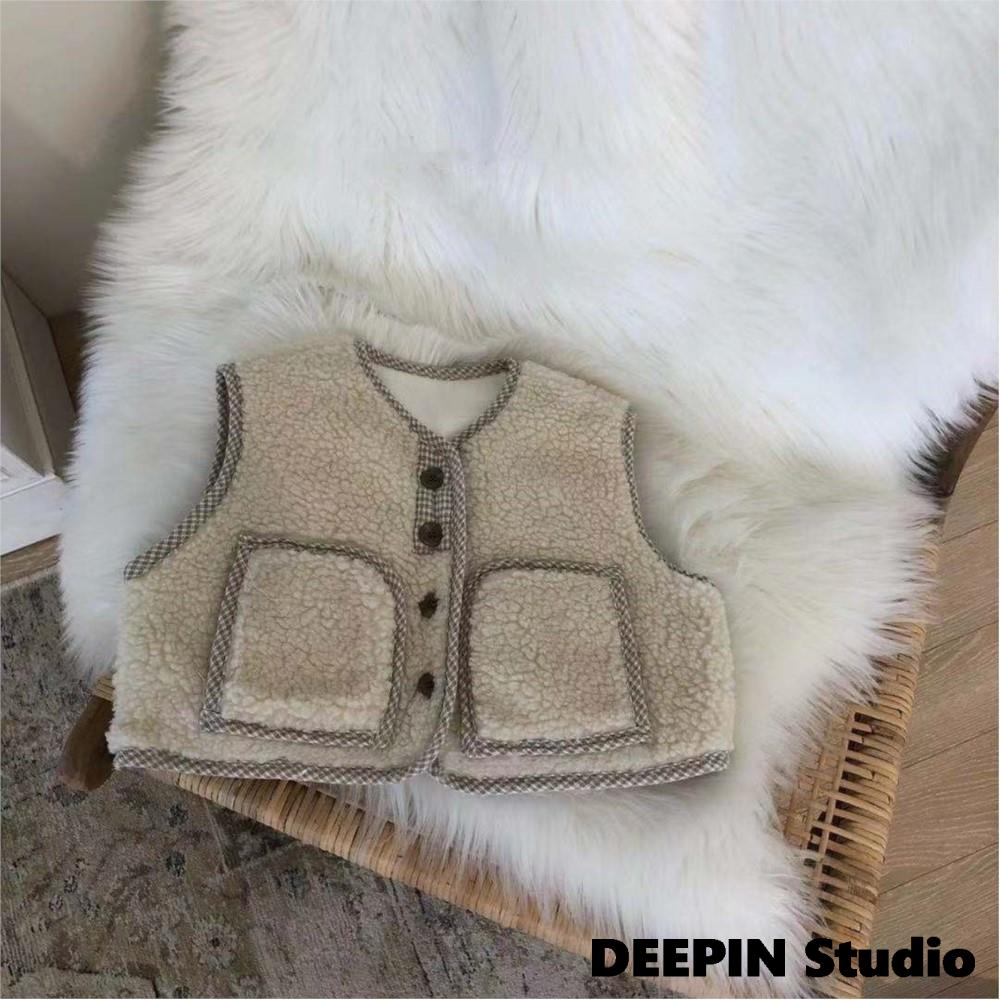 Infant Windproof Cardigan 2022 Autumn &amp; Winter Baby Fleece Vest Girls Boys Infant Sleeveless Lamb Wool Vest Newborn Clothes