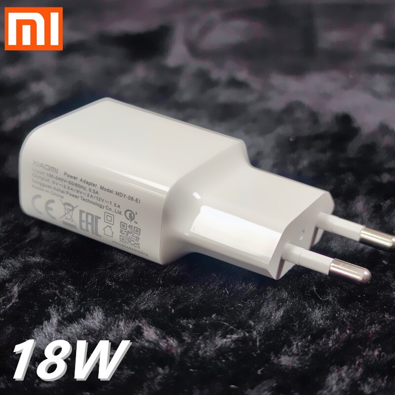 xiaomi fast charger 18W USB QC3.0 charger Type C Micro USB cable For xiaomi Redmi note 7 8 se 9s MI 6 mi 3 4 5 redmi: black / Only qc3.0 charger