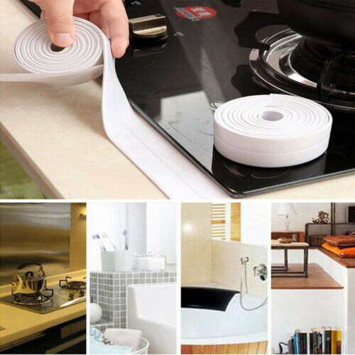 Tira de sellado de pared impermeable, cinta de calafateo autoadhesiva para cocina, nueva cinta de moho impermeable para baño, fácil de limpiar