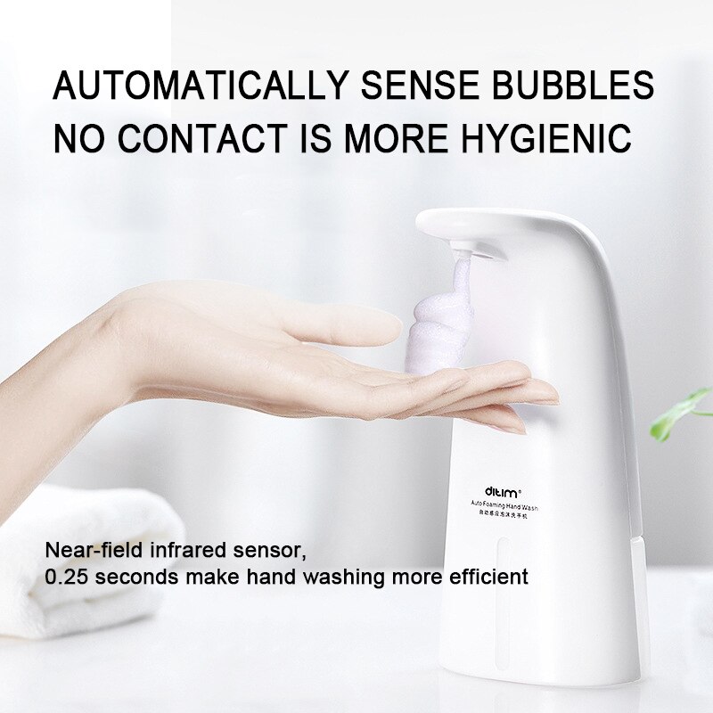 250ml Touchless distributore di Sapone Da Bagno Intelligente Sensore di Schiuma distributore di Sapone Liquido per La Cucina libero mano Automatico distributore di Sapone
