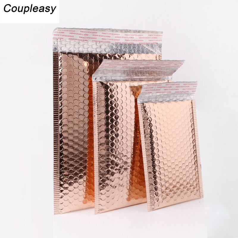 10Pcs Plastic Bubble Envelope Light Gold Color Mailing Bag Postal Courier Packaging Bags Waterproof Bubble Bag