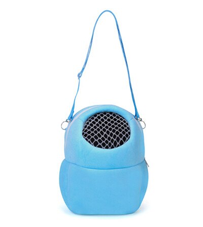 Mochila portátil de viaje para mascotas, bolsa de mano de malla transpirable con forma de ardilla, jaula de portador de red para hámster: blue S