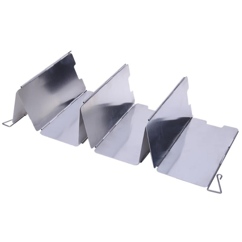 9 Platen Wind Shield Camping Outdoor Koken Kookgerei Hout Kachel Pot Set Winddicht Scherm Aluminium Picknick Kachel Voorruit