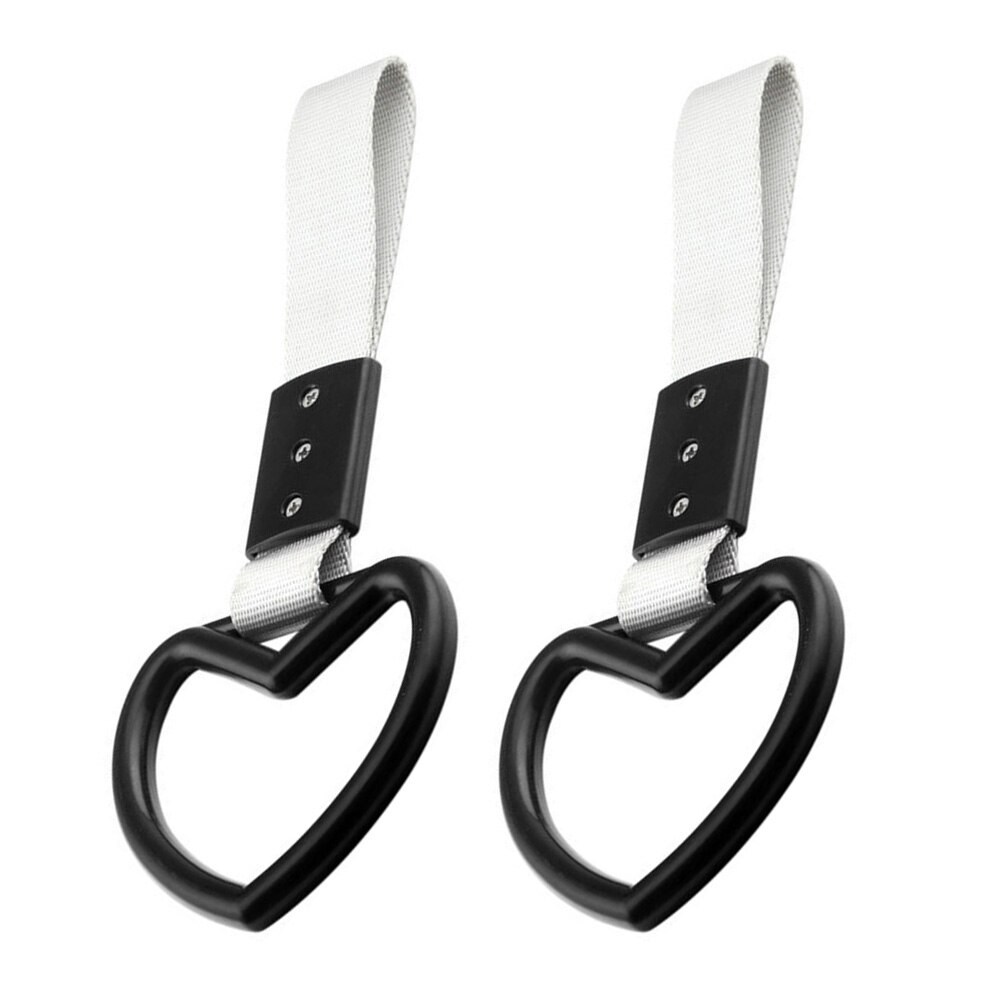 2pcs Car Warning Ring Easy Install JDM Tsurikawa Replacement Parts Drift Charm Rear Bumper Styling Heart Shape