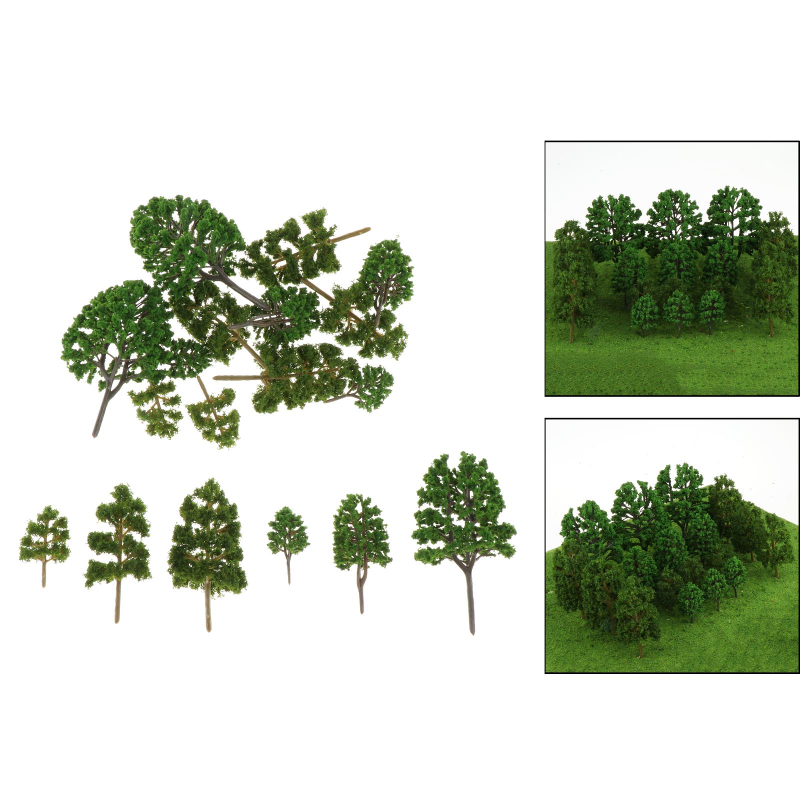 18Pieces Mixed Model Tree, Assorted Scale Building Park Garden Miniature Landscape Wargame Scenery Supplies