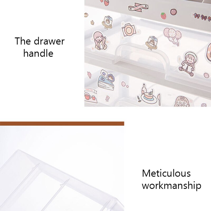 1/2/3 Layer Organizer For Cosmetics Jewelry Organizer Box Plastic Storage Container With Stickers Organizador Maquillaje