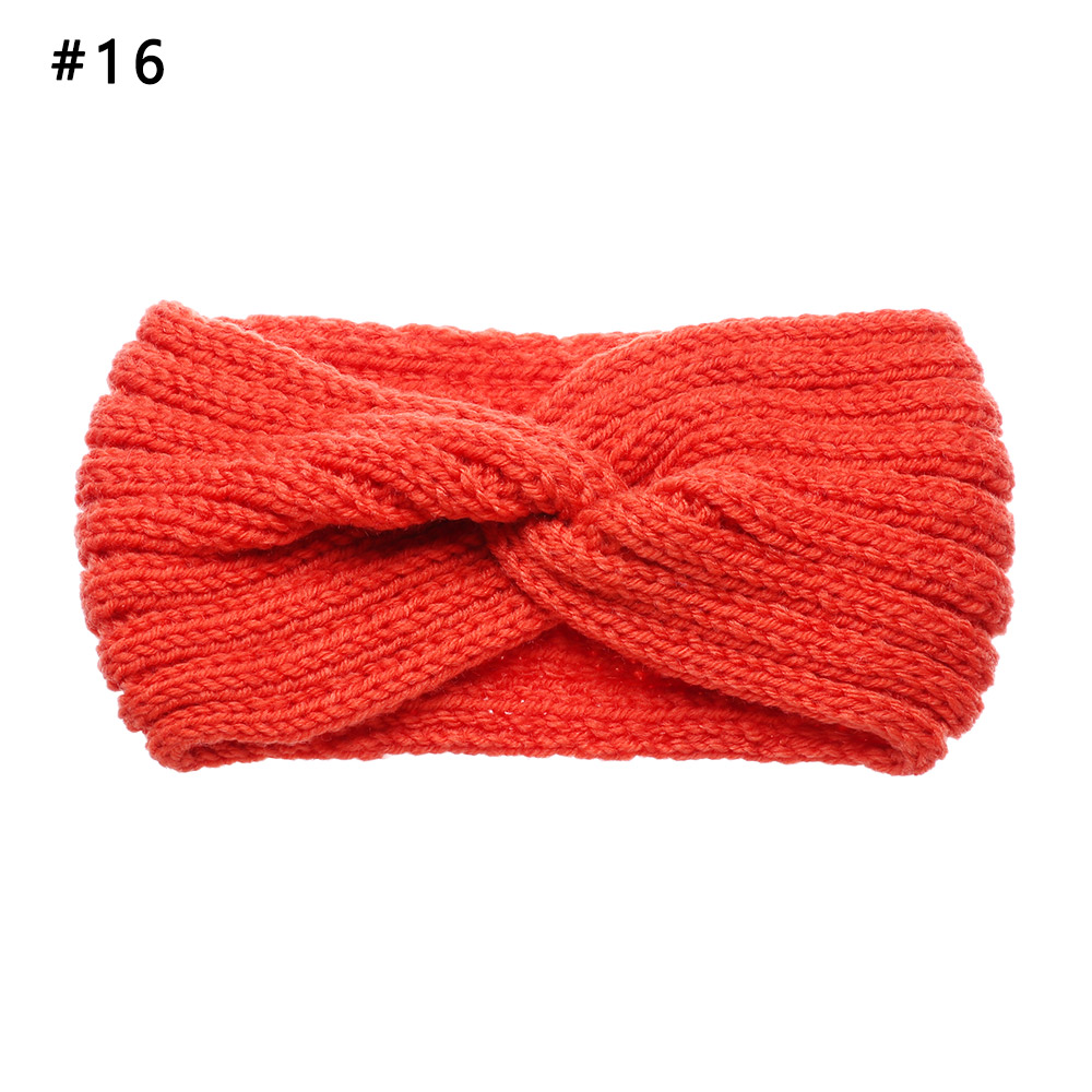 Crochet Knitting Woolen Headbands Winter Women Bohemia Weaving Cross Headbands Handmade Hairband Solid KnitteWarm Hair Wrap