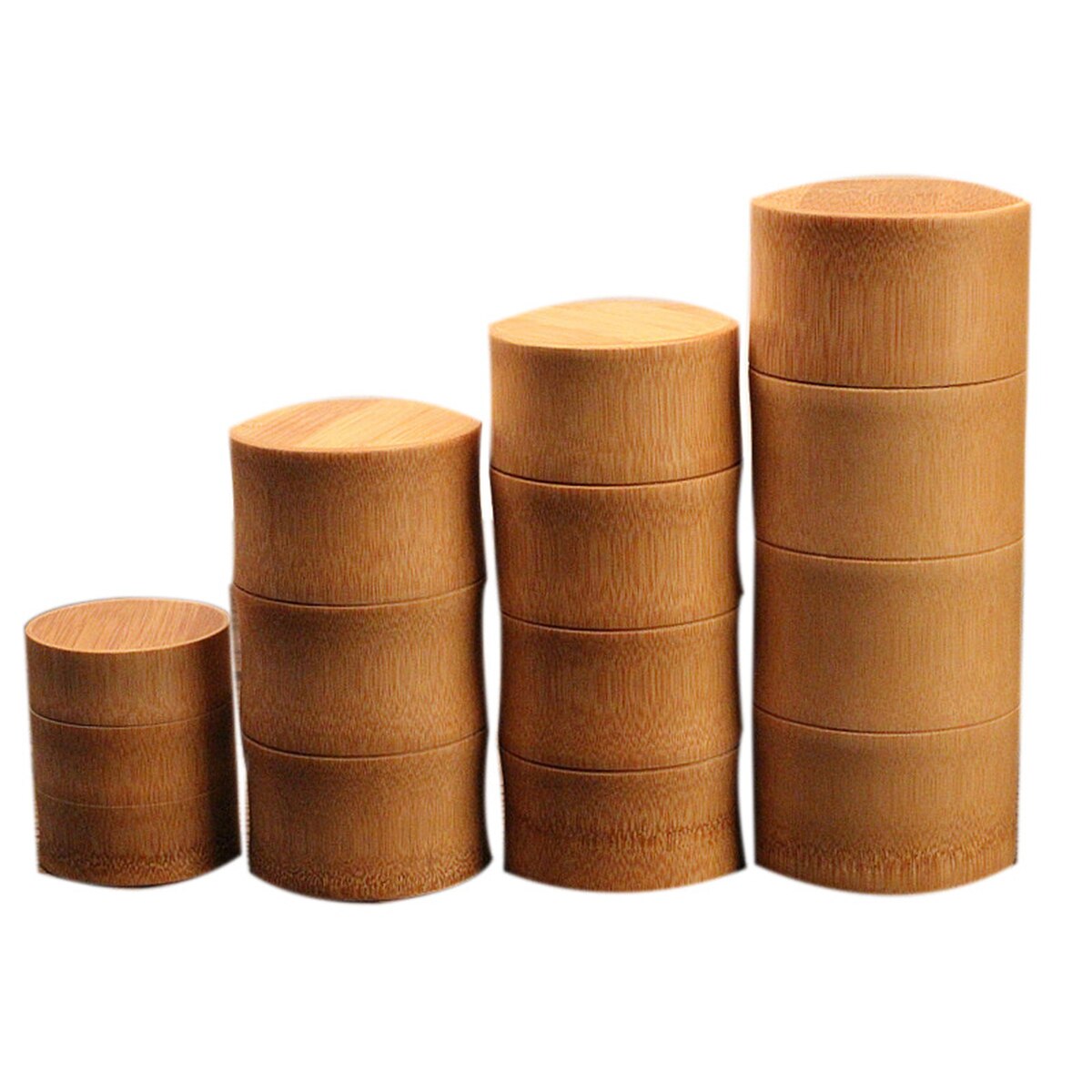 Natural Bamboo Tea Can Tea Canister Storage Boxes Travel Sealed Portable Tea Coffee Container Small Jar Caddy Organizer