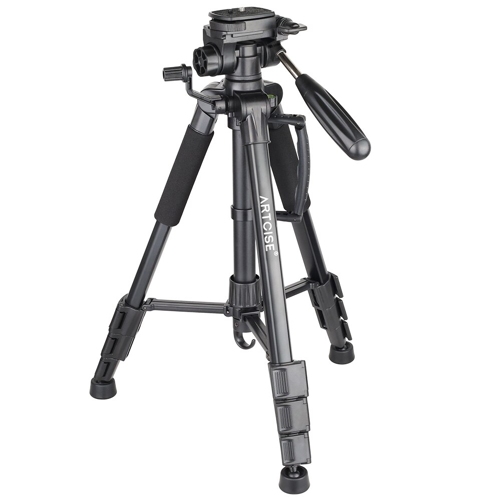 Camera Tripod Lightweight Travel AF10 Photographic Aluminum Higher Tripod 160cm Max with Phone Holder Mount Stand