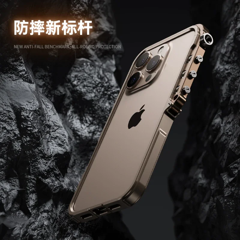 Luxury Aluminum Metal Frame For iPhone 15 16 Pro Max 16p Bumper Case Alloy Accessories Easy disassembly of mobile phone bumper
