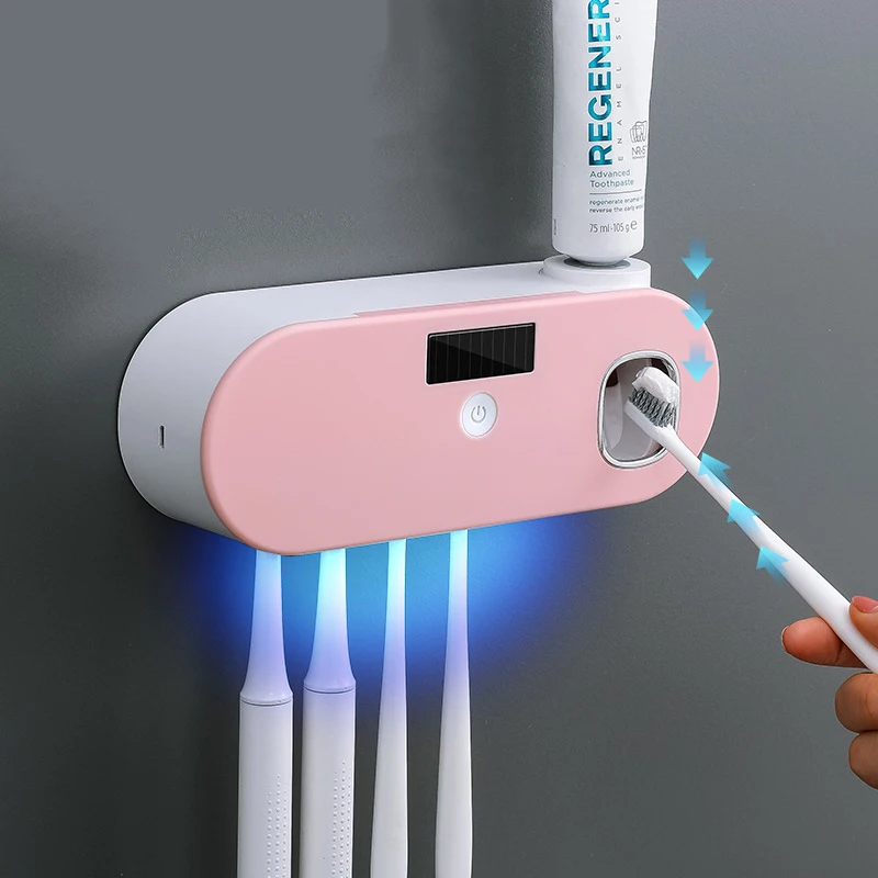 UV-Zahnbürsten-Sterilisator, Bürstenhalter, 2-in-1, wiederaufladbare Zahnbürste, Bakterien, Tötung, Desinfektionsbox, Maschine zur Wandmontage