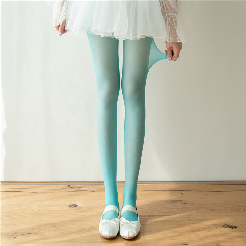 2025 Zomer 17 Kleuren Sheer Matte Fluwelen Panty vrouwen Transparante Zijden Kousen Dames Ultra Dunne Kleurrijke Panty: green