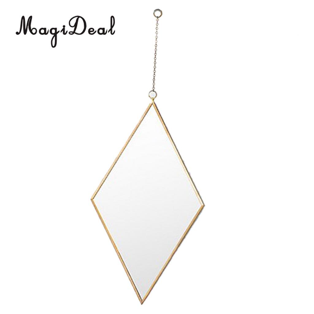 Girls Dressing Room Makeup Mirror Style Dressing Table Wall Mirror, Diamond Shaped Glass Wall Decor Mirror