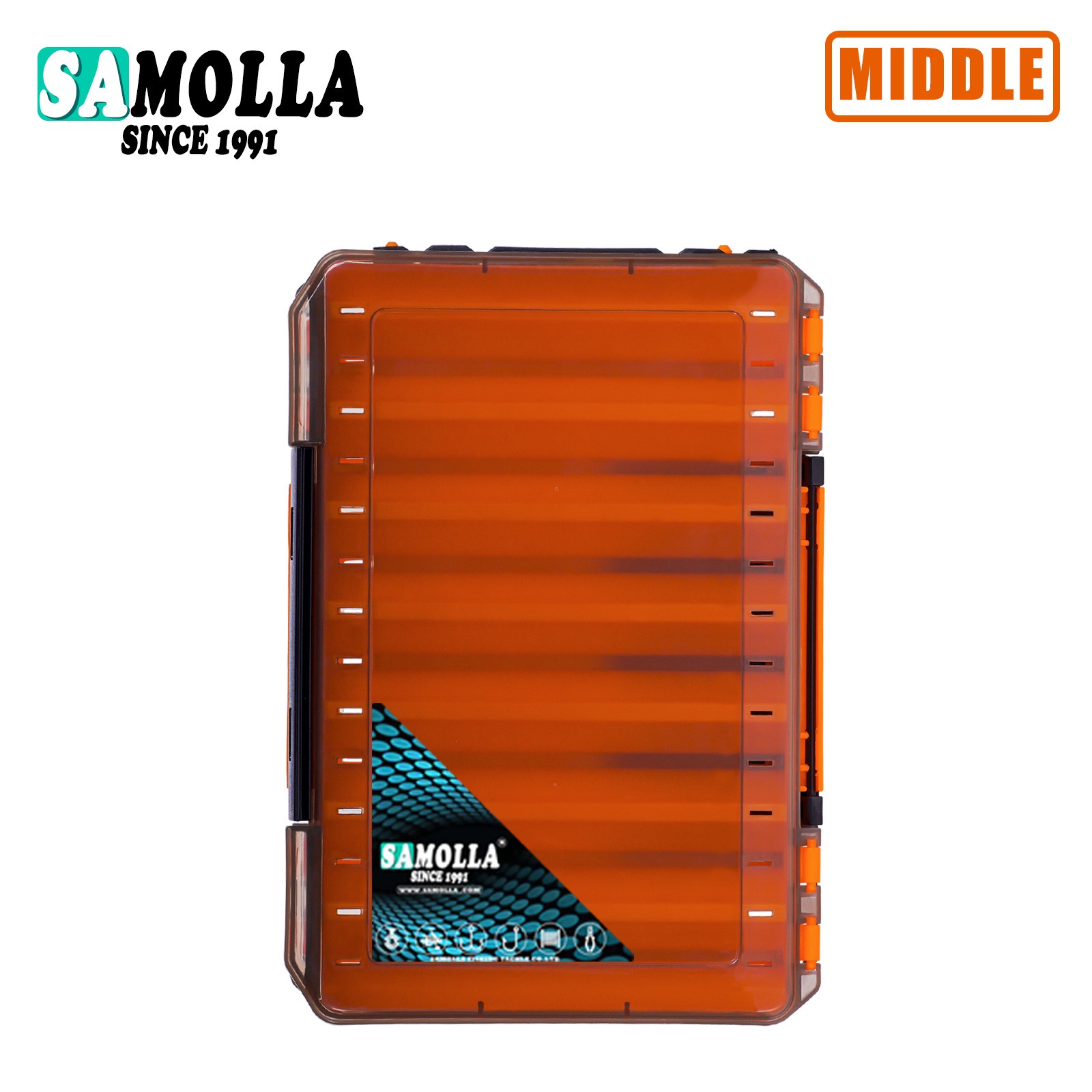 dubbelzijdige kunstaasdoos viscompartimenten plastic accessoires opslag visgerei container case verstelbare organizer: Blauw