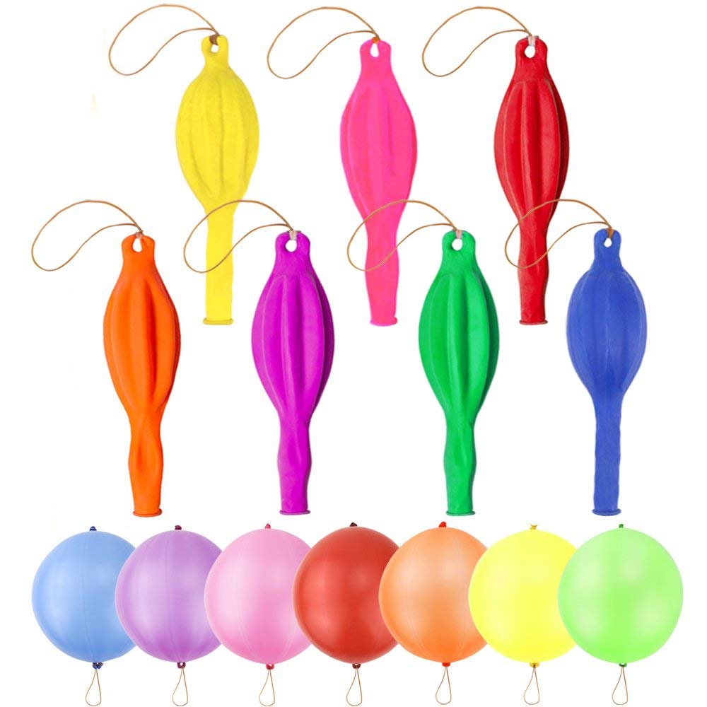 Balloons Physical Exercise Punching Ball Children's Toys Kids With Rubber Band Handle 35 Pcs/Set