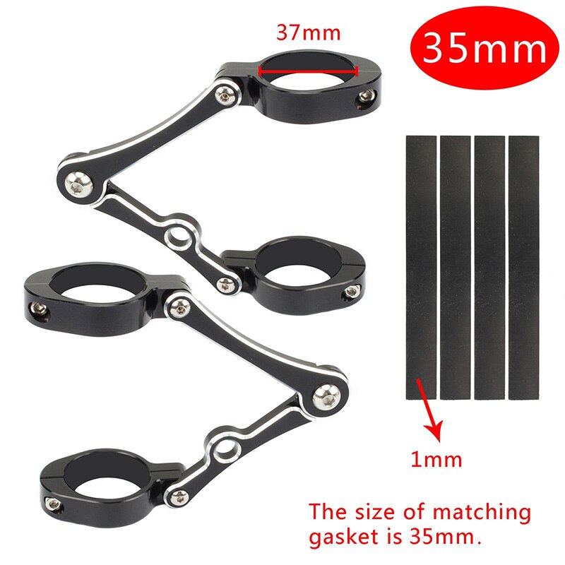 Motorcykel forlygte beslag montering klemme 35mm-37mm gaffel rør holder til harley dyna chopper bobber cafe racer universal sort: Mp02002-0041- e