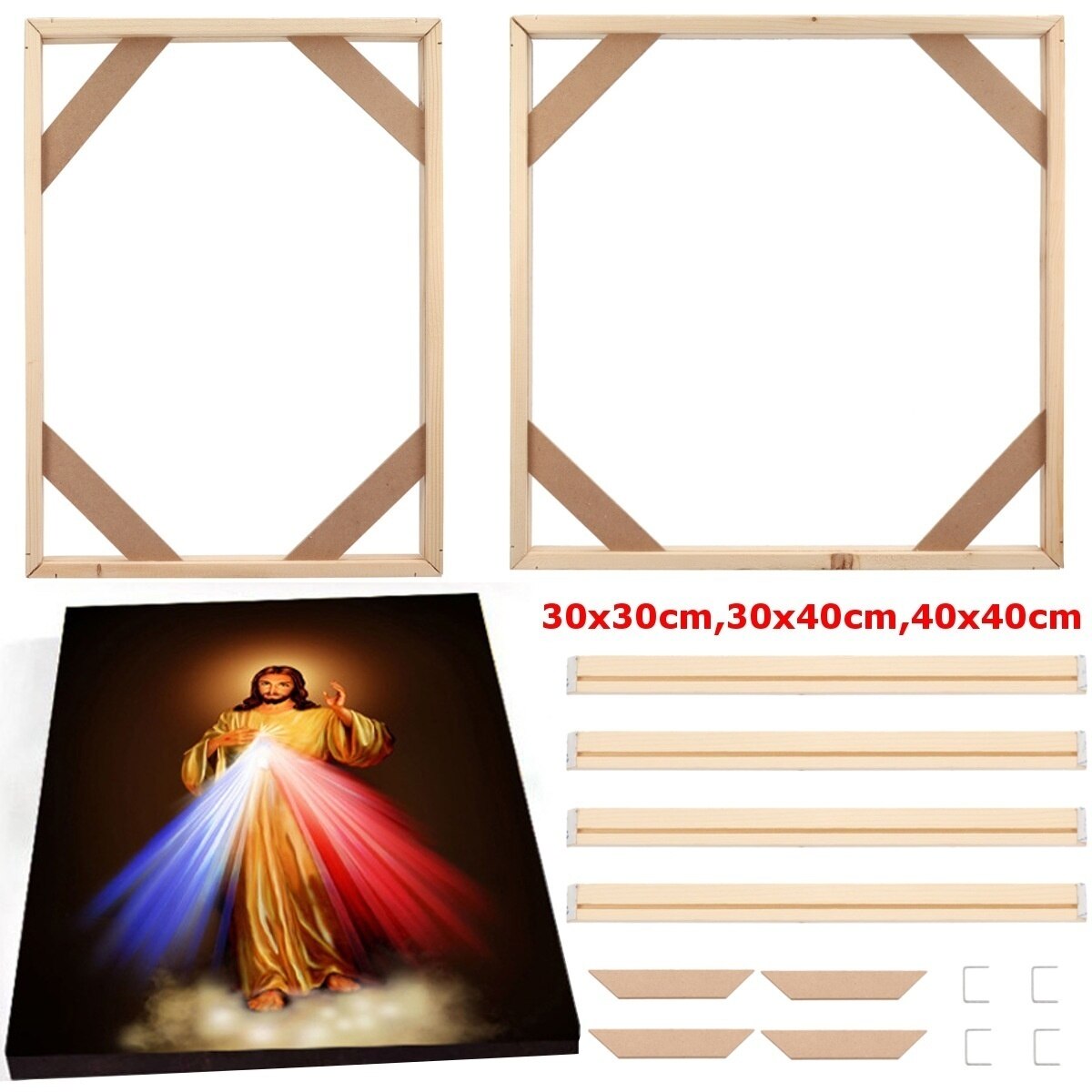 Natuurlijk houten frame voor aan de muur canvas olieverfschilderij groot formaat doe-het-zelf fotolijst posterlijst foto roem kader foto muurschildering