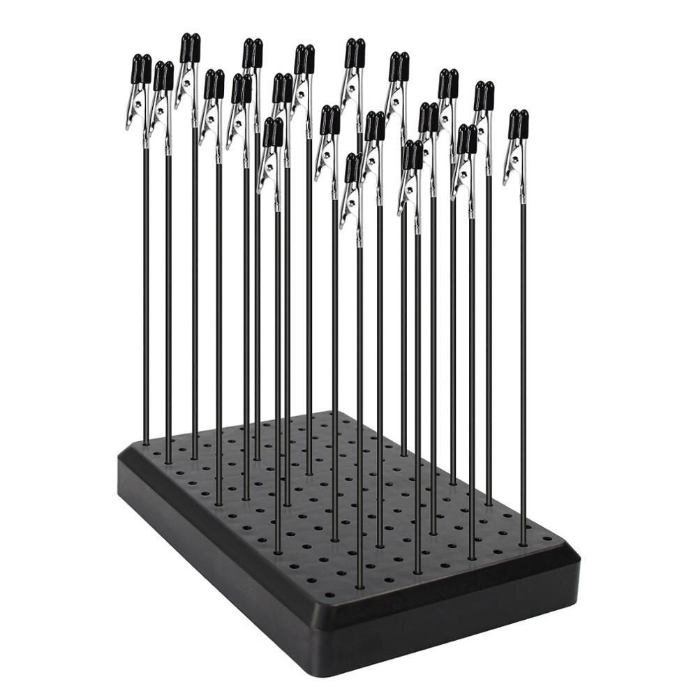 Evemodel 14X9 Holes Painting Stand Base 10pcs 20pcs Alligator Clips With Rubber Cover Set Updated Modeling Tools GJJC09: WHITE