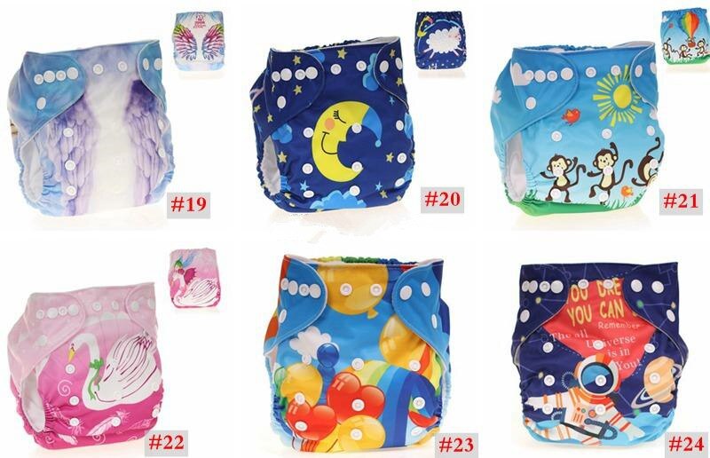Baby Reusable Diapers Cloth Infant Washable Cartoon Unicorn Animal print Diaper Cover Kids Christmas Halloween Nappies 10pcs/lot
