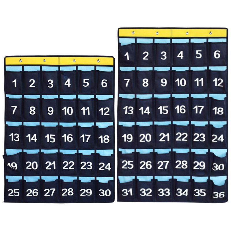 Organizador numerado de 30 bolsillos, tabla de bolsillo para aula, soportes para Calculadora de teléfonos móviles, M5TB