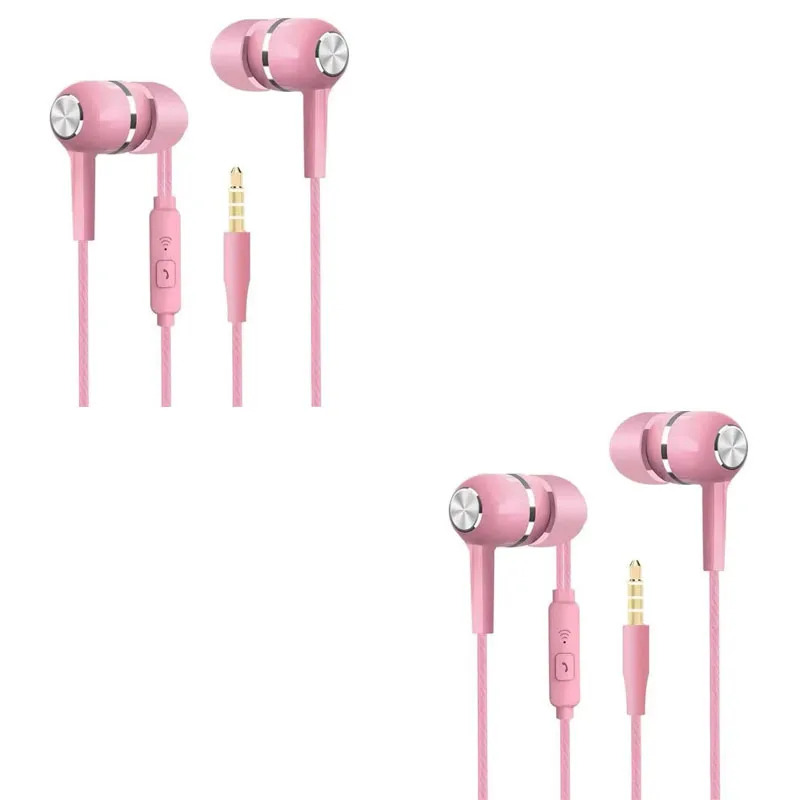 1/2/3/4 Stück Universal 3,5 mm kabelgebundene Kopfhörer Sport-Ohrhörer mit Bass-Telefon-Kopfhörer Stereo-Headset mit Mikrofon-Lautstärkeregler: Lavendel